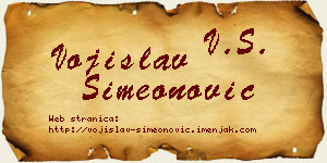 Vojislav Simeonović vizit kartica